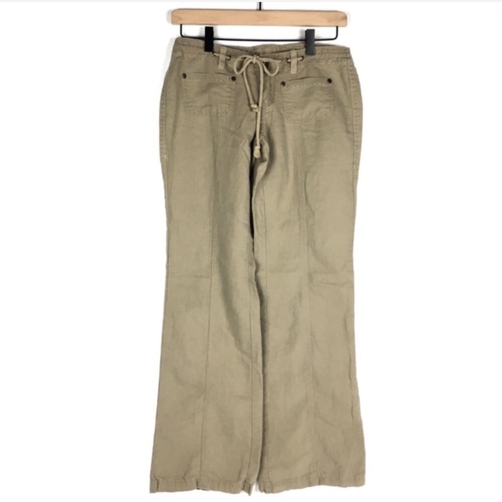 AMERICAN RAG Linen Drawstring Pants Lagenlook Minimalist Lounge Y2K Style Size 1 - Picture 9 of 9